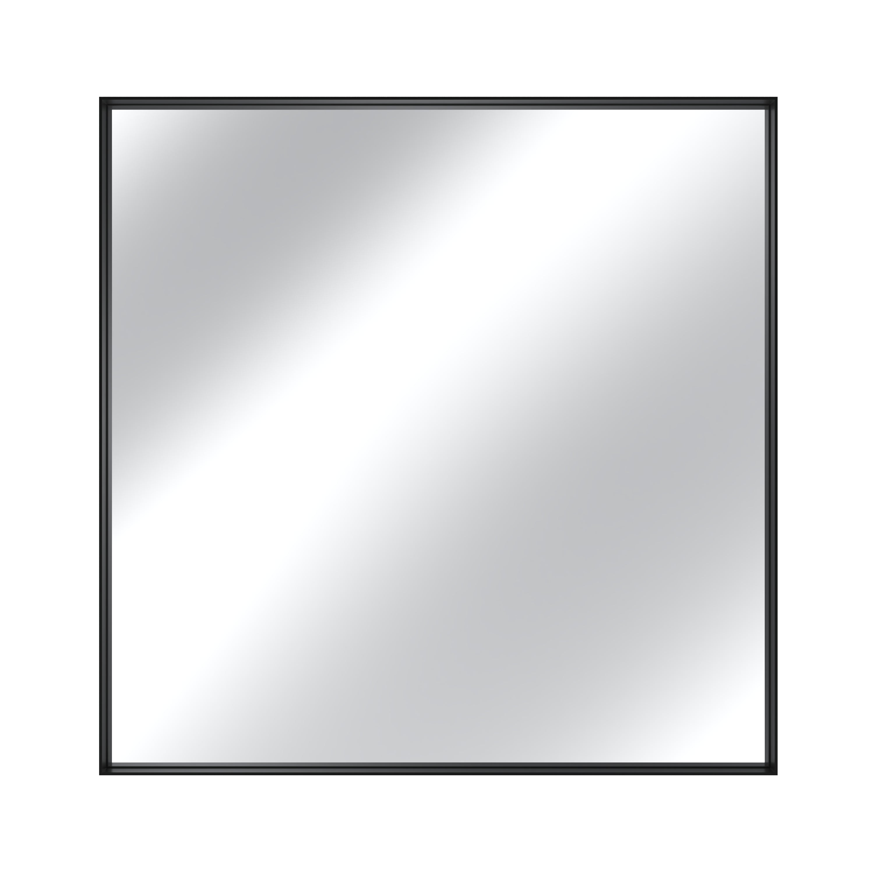 Vanityfus 36-in W 36-in H Rectangle Matte Black Framed Wall-Mounted Bathroom Vanity Mirror in Silver